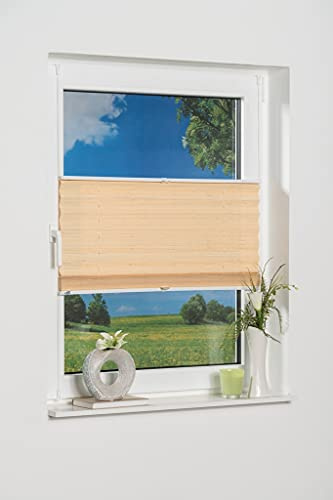 K-home Klemmfix-Bambus-Plissee Natur 50 x 130 cm (B x L)
