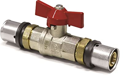 Pipetec Pressfitting Kugelhahn Absperrhahn 26x3 mm TH Kontur Verbundrohr