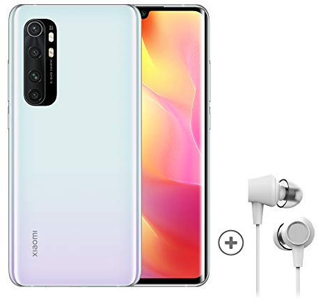 Xiaomi Mi Note 10 Lite Smartphone + Kopfhörer (16,43 cm (6,47″) FHD+ Display, 64GB interner Speicher, 6GB RAM, 64MP Rückkamera, 16MP Frontkamera, Dual-SIM, Android 10) Weiß - [Exklusiv bei Amazon]