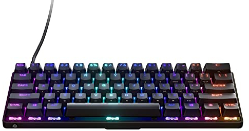 SteelSeries Apex 9 Mini - Mechanical Gaming Keyboard – Optical Switches – 2-Point Actuation – Compact Esports Mini 60% Form Factor – Hotswappable Switches - American QWERTY Layout