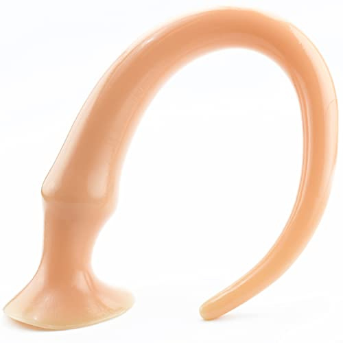 Dildo anal 50 cm color beige con ventosa – Plug anal largo 1,5–5 cm diámetro – Consolador flexible de PVC – Dilatador anales masculino y femenino – Juguetes sexuales adultos Butt plug A90-2