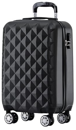 BEIBYE Zwillingsrollen 2066 Hartschalen-Koffer: 15 Farben, ABS-Kunststoff, Zahlenschloss mit Doppelreißverschluss, Exklusive Innenausstattung und umfangreiche Funktionen(Schwarz, M)