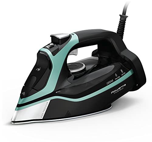 Rowenta Steam Force Stainless Steel Soleplate Steam Iron for Clothes 400 Microsteam Holes 1800 Watts Ironing, Fabric Steamer, Garment Steamer, Digital Display, Precision Tip DW9440