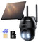 COOAU 4G Telecamera Esterno con SIM e pannello solare,2K Telecamere Batterie Senza Fili con 64G card,360°PTZ Videocamera Sorveglianza,Visione Notturna a Colori,Audio Bidirezionale ，IP66