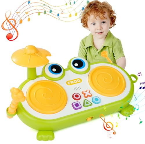 Hawthyhome Musikinstrumente für Kinder ab 1 Jahr, 3 in 1 Kinder Musikinstrumente, Trommel Kinder Schlagzeug Kinder, Musical Instruments, Montessori Spielzeug für Kleinkinder Jungen Mädchen