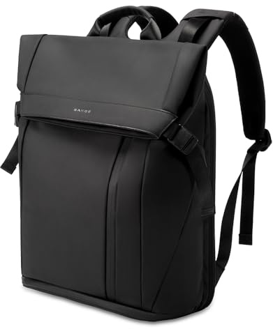 BG FUTURE AESTHETICS Sac à dos à roulettes - Grand sac à dos de voyage avec compartiment à chaussures - Étanche - Anti-vol - Randonnée - Camping - Collège - Travail, Noir, L