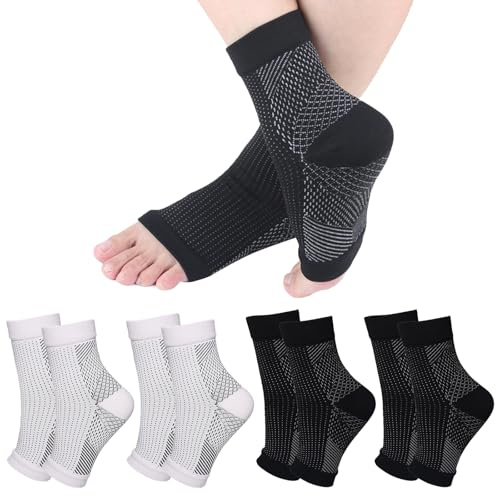 DKDDSSS 4 Pcs Calze a Compressione Graduata Uomo e Donna, Calze Compressive per Cavigliera - Ideali per Attività Sportive e Recupero, Supporto Adeguato per le Gambe