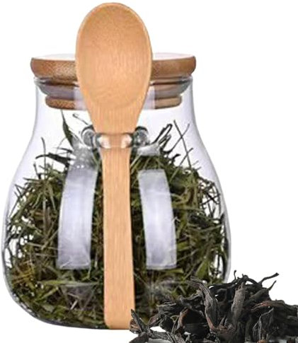 Zuckerdose mit Deckel und Löffel,Gläser mit Löffel und Deckel | Luftdichter Frischhaltebehälter mit Holzdeckel - Salzbehälter-Sicherheitsverschluss, Küchenutensilien, Gewürzbehälter für Kaffeebohnen,