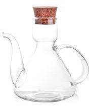 Huilier en Verre pour Huile d'olive| Distributeur Huile d'olive | Verre borosilicaté résistant aux hautes températures | Bouteille Huile Olive Bec verseur Huile d'olive vinaigrier cuisine (125 ML)