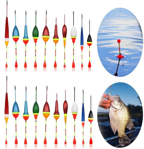 Zengjunwei 20 Stück Posen Angeln Forellen Posen Fishing Accessories Schwimmer Angeln Forelle 0.6g-4.5g Angelposen Set Für Friedfisch Pose Und Forellen