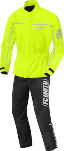 FC-Moto Urban Rain Kit Tvådelad motorcykel regndräkt, schwarz/gelb, L