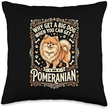 Pomeranian Lover Cute Pom Dog Owner Breeder Throw Pillow