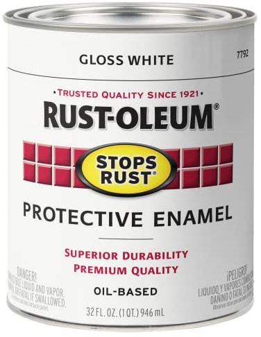 Rust-Oleum 7792502 Stops Rust Brush On Paint, Quart, Gloss White, (Pack of 1)