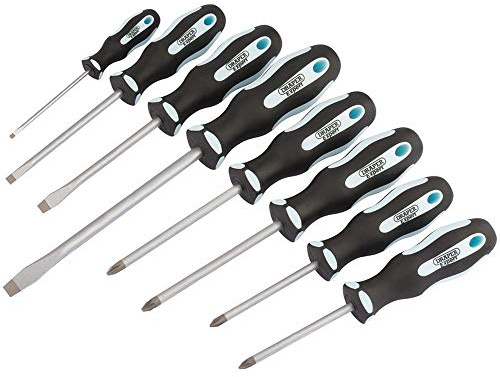 Draper 63589 Soft Grip Screwdriver 8 Piece Set, Blue
