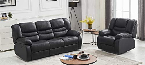 Mapo Möbel Voll-Leder Sofagarnitur Fernsehsofas Relaxsofas 5116-3+1-S