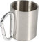 KSTE Camping-Becher - 220ml Tragbarer Edelstahlbecher mit Karabinerhaken, Campingbecher for die Reise Camping Wandern Outdoor Sports Water Office School