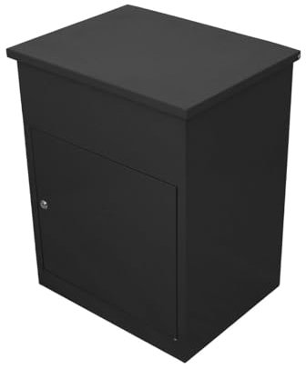 Buzón de Correo Negro para Paquetes Montado en la Pared Seguro Buzón de Correo Inteligente para Exteriores Resistente a la Intemperie Acero Galvanizado | 6 Llaves | 58 x 36 x 46cm