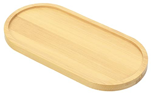 PATIKIL Plant Pot Saucer 7x3 Inch, Bamboo Oval Flower Drip Tray for Home Indoor