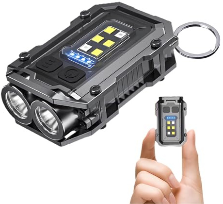 BoomFun Pocket EDC Flashlight Rechargeable, 500 Lumens Keychain Flashlight Small LED Light for Work, Running, Walking, Camping, Fishing, Hiking, Dog, Emergency