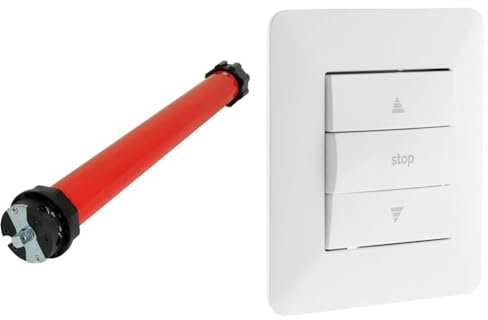 SuperRollo - Moteur de volet Roulant RM30MM (30nm) pour axe octogonal de 60mm - SR20235 & Commande volet Roulant Blanc - Artezo