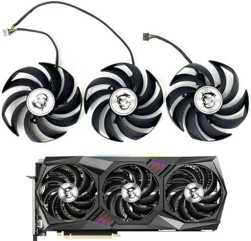 PLD09210B12HH RX 6800XT Gaming X Trio Fan for MSI RTX 3060 3060 Ti RTX 3070 3080 3090 Ti Gaming X Trio Graphics Card Cooling Fan PLD09210S12HH (Fan-A)