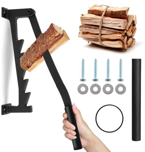 Umelee Fendeur de Bûches Mural, Fendeur à Bois Manuel avec Poignée Étendue 40cm, Merlin Bois Fendre, Fendeuse a Bois, Fendeuse de Bûche Portable, Coupe-bois de Chauffage pour la Maison et l'extérieur
