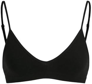 SweatyRocks Women's Triangle Bralette Plunge Bra V Neck No Padded Sleep Bra