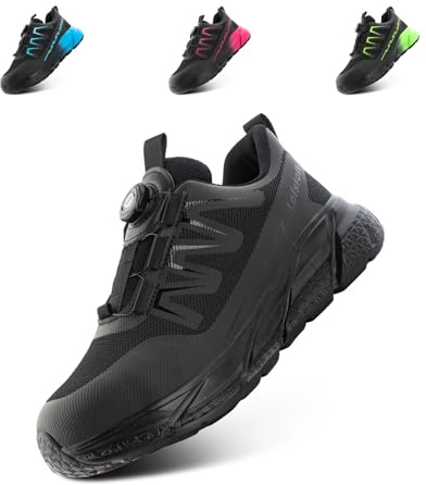 Loiston Chaussures de Sécurité Femme Chaussure de Travail Femme Légère Basket Sécurité Embout Acier Antidérapante Respirantes Noir NT1 37EU