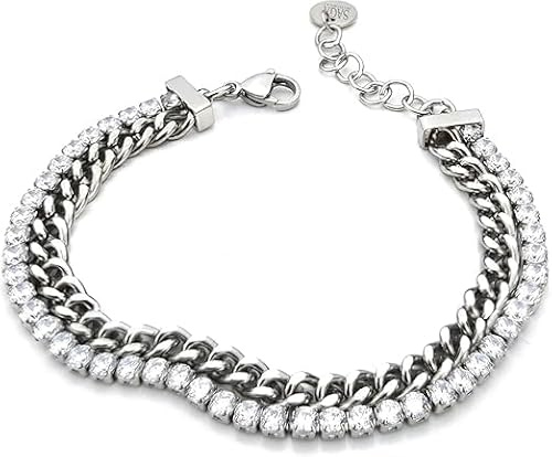 SAGA GIOIELLI® Bracciale Donna Tennis Acciaio Confezione Regalo