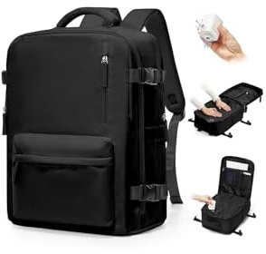 BJLFS Zaino Ryanair 40x30x20 Sottovuoto con Pompa Zaino da Viaggio Ryanair 40x20x25 Borse da Cabina per Wizzair Bagaglio a mano Easyjet 45x36x20 Sottovuoto Zaino Casual per Laptop 14 Pollici