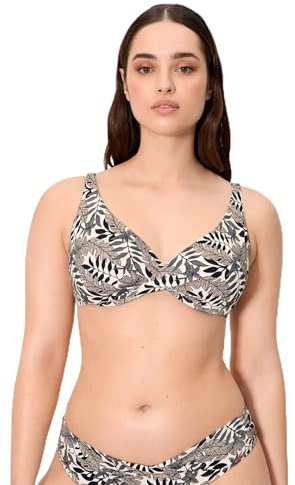 YSABEL MORA. Top Bikini Reductor Hojas Micropiqué Copa C. con Aro Y Sin Relleno. Tirantes Regulables Multiposición. Tejido De Textura Micropiqué. Reduce La Proyección del Pecho Colección Vanila.