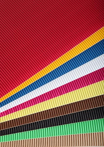 Clairefontaine 295699C - Packung mit 15 Bögen Wellpappe, 50x35cm, 300g, ideal für Bastelaktivitäten und DIY, farbig sortiert, 1 Pack