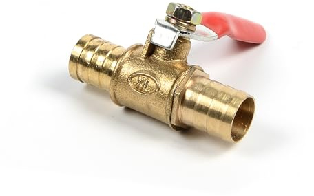 Mässingskulventil 12 mm avstängningsventil taggslang rörfogare kran anslutningsadapter för vatten gasolja (paket med 1)