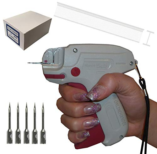Etikettierpistole Banok 503X FEIN [7mm-Set 2] + 10.000 NYLON-Fäden T-End zum Vorhänge falten + 5 Ersatznadeln Etikettiergerät Tag Gun | PB-Onlinehandel