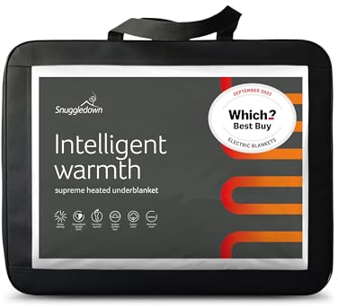 Snuggledown Intelligent Warmth Electric Blanket King Size - Luxury Heated Blanket with Dual Controls, Foot Warmth & 9-Heat Settings | 100% Cotton Casing, Auto Shut-Off, Washable (150 x 200cm)