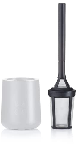 Barista & Co Brew It Stick Coffee & Tea Infuser - Plastic Reusable Coffee Strainer with Pot Holder - Black/Grey Coffee and Tea Steeper with Stainless Steel Mesh to Use a Medium to Coarse Ground Coffee
