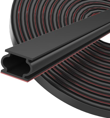 Joint de porte, autocollant, 12 mm (l) x 8 mm (D)/6 m (L) pour cadre de porte, flexible, étanche, en caoutchouc, noir