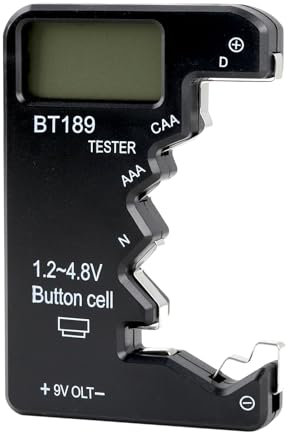 Digitaler Batterietester Universal BT189 mit LCD-Display, Kompatibel mit den Typen D, C, AA, AAA, N, LR44, 9V 6F22, Präzise Energieverwaltung Nutzung für Elektronische Geräte Tragbares Leichtes Design