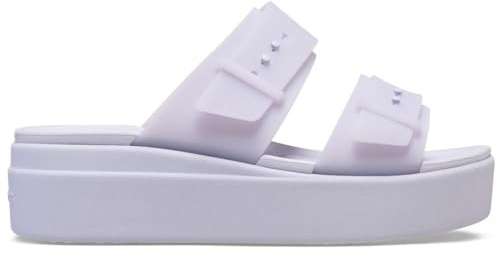Crocs Brooklyn BuckleFrostedLowWedge, Sandali Donna, Purple Moon, 36/37 EU