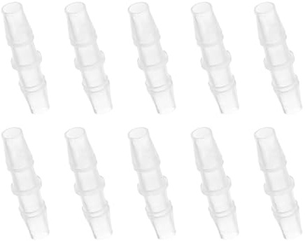 PATIKIL 10pcs Conector de Manguera para Acuario, Accesorio Recto de Púas de Plástico Conexión de Manguera Empalmador Adaptador Igual de Empalme para Aire Agua Tuberías Jardín Riego, 8mm