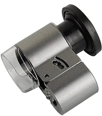 Mikroskop observation 50 x ficksmycken mikroskop förstoringsglas lupp med 2 vita LED-lampor och 1 LED-ljus