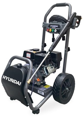 HYUNDAI Benzin-Hochdruckreiniger HYW3400P | max. 234 bar - 540 l/h (9 m³/min) | 3.7 kW / 5.0 PS Benzinmotor | verstärkter 10m Schlauch, 5 Düsenaufsätze | 5 L Reinigungsmitteltank