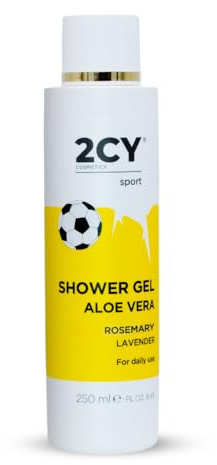 2CY Sport Shower Gel Aloe Vera - Freshness and Recovery with Rosemary & Lavender, 250 ml, For Daily Use, Active Certified Natural Cosmetic. Natural Body Care: Freshness, Hydration, and Relaxation!