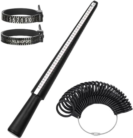 4 Pièces Mesure Doigt pour Bague,Baguier de Taille Ring Outil des Ensemble Guide Anneau Bagues Bijoux Calibrage Calibreur Barre Bâton D'anneau,pour Mesurer L'anneau Mandrin Doigts Compteur Tailles Kit