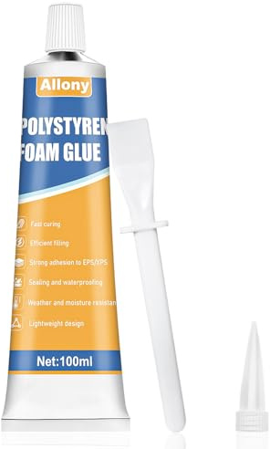 ALLONY Silicone Trasparente, Colla per Polistirolo, Colla Modellismo, Plastica Liquida, Adesivo di Montaggio Extra Forte, colla per Plastica pour Pannelli di Polistirolo, Modellismo, 100ML