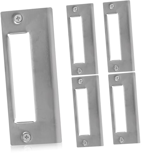 Gatuida 5 pièces Plaques de Renfort pour Porte Entrée Plaques de Gâche pour Verrou à Pêne Dormant Cache Robustes pour Sécurité et Confidentialité Installation Facile pour Usage