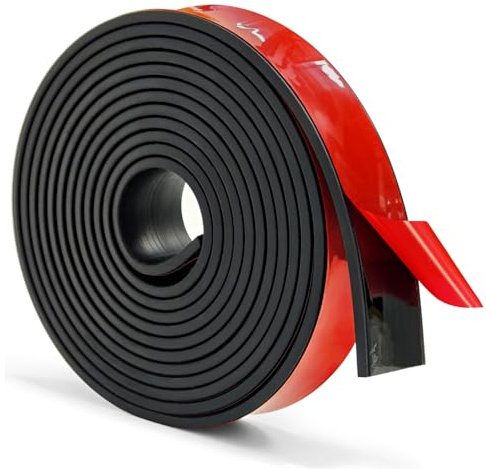 WELSTIK Rubber Strip Self-Adhesive Neoprene Sheet Solid Neoprene Sealing Roll for Weather Sealing, DIY Gaskets, Anti-Slip Pads,Floor Protection,25mmx5m