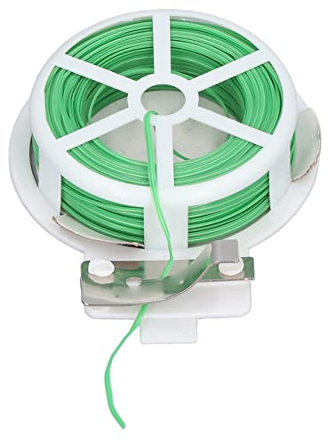 Haofy Dispensador de Rollo Giratorio de Alambre de Acero y Plástico con Cortador para Cobertizo de Vegetales de Jardín, Amarre Giratorio para Plantas Liviano y Duradero para Fácil Agrupación (20m)