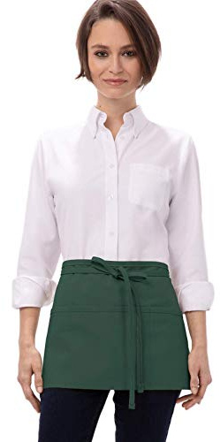 Chef Works Unisex Waitress Apron, Hunter Green, One Size