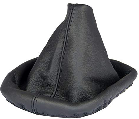 L & P Car Design L&P A0015 Schaltsack Schaltmanschette 100% Echtleder kompatibel mit BMW 3er e46 Leder in Schwarz